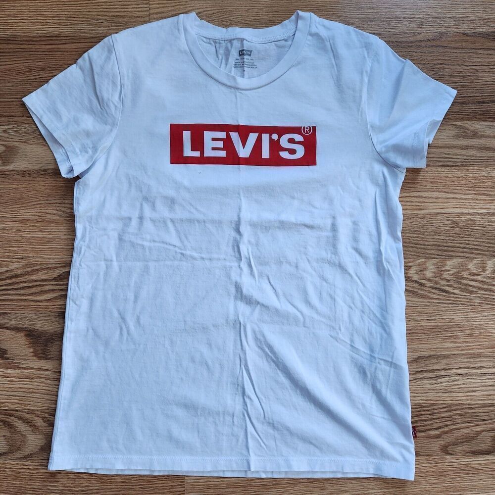 Levi's T-Shirt Top Women's Size Medium White Tee Pullover
